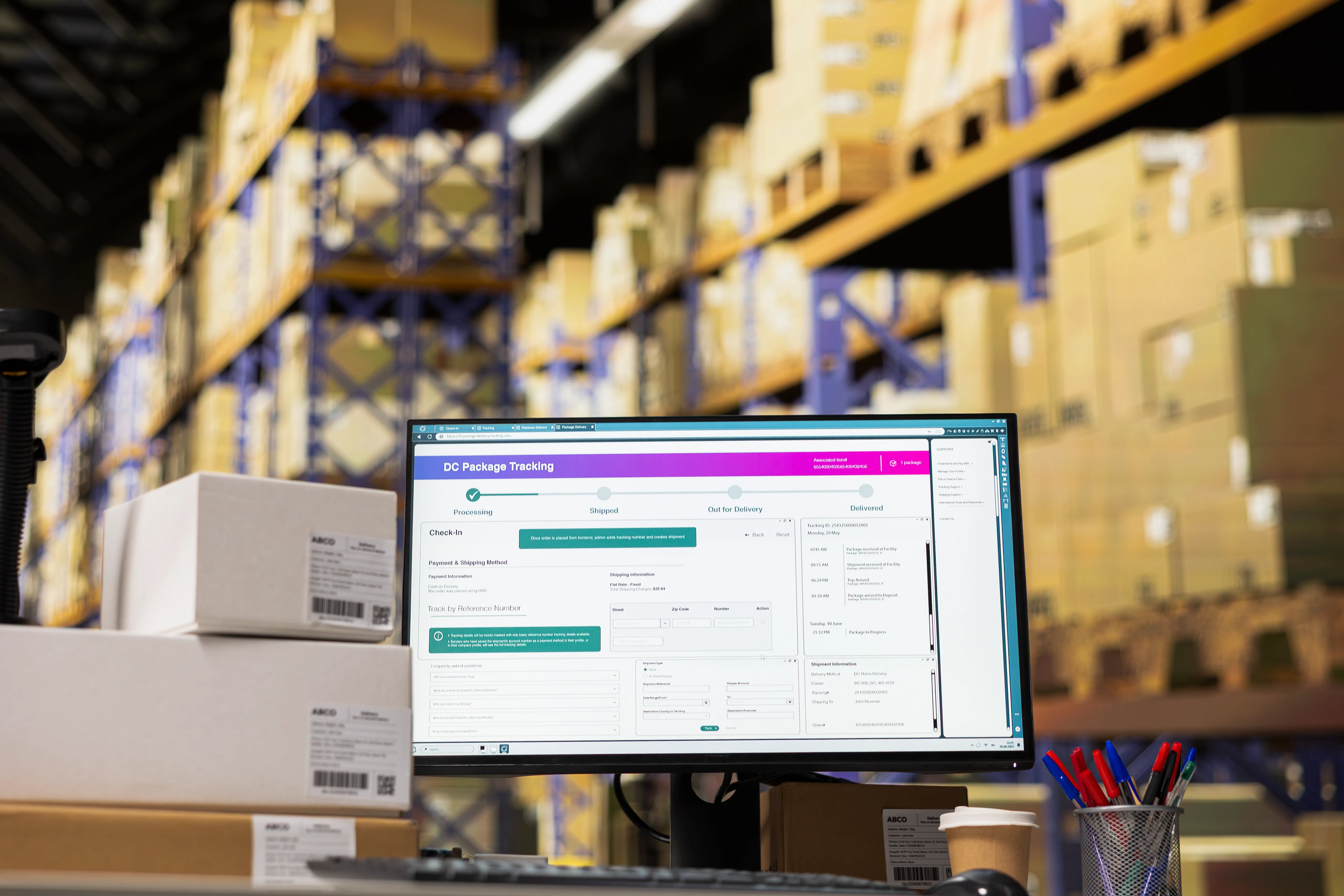 Pantalla con sistema de gesti�n mostrando qu� es ERP aplicado en una empresa para controlar inventarios, ventas y recursos humanos.